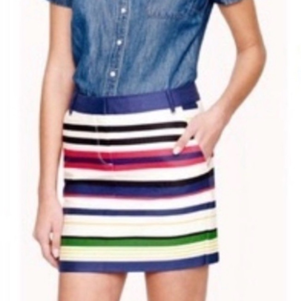 J.Crew Women’s Multicolor Striped Mini Skirt. Size 0. EUC. Preppy & Nautical!